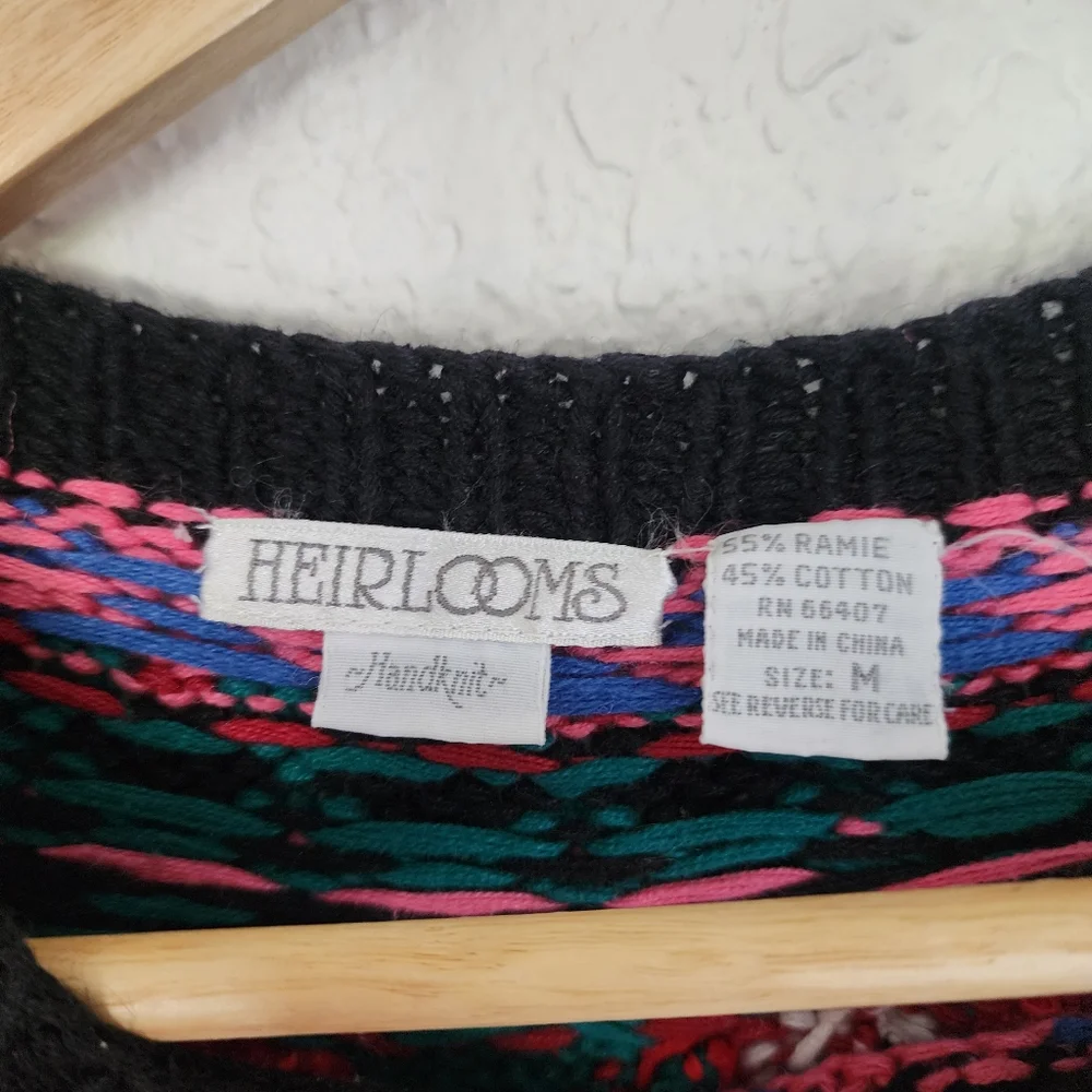Vintage Heirlooms Handknit Sweater Size M Sezane Inspired Grandma Chic - Picture 4 of 5